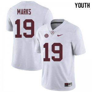 NCAA Youth Alabama Crimson Tide #19 Xavian Marks Stitched College Nike Authentic White Football Jersey VE17V03SK